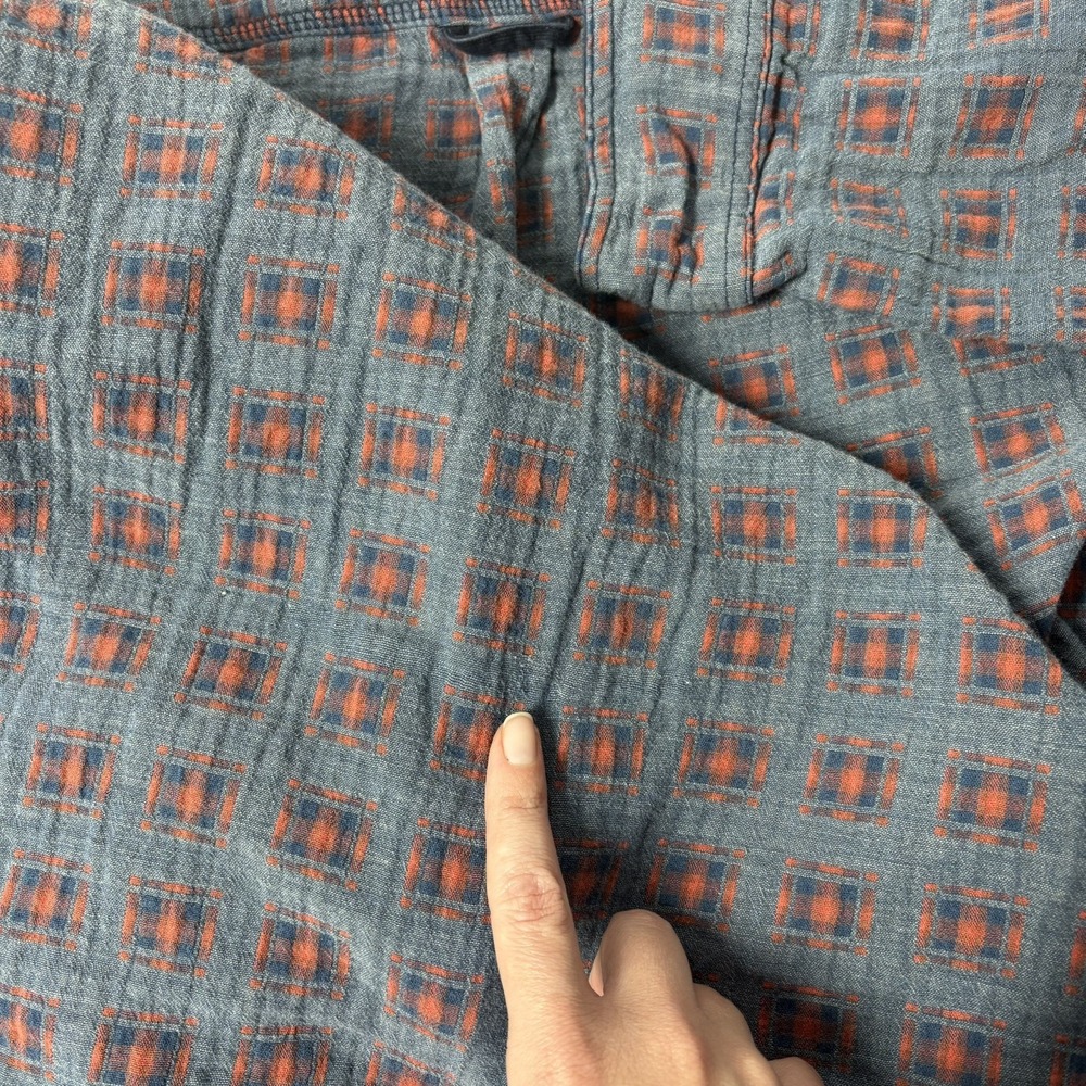 Carbon2Cobalt Men Long Sleeve Camp Shirt Size LT Blue Red Square Outdoors Casual - Picture 7 of 9
